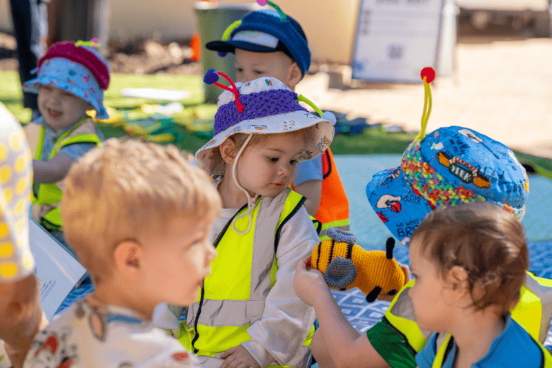 Children planting flowers